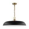 Satco 60/7487 Colony - 1 Light - Large Pendant - Matte Black with Burnished Brass