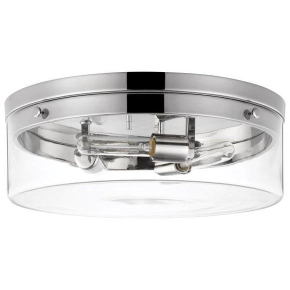 Satco 60/7638 Intersection - Large Flush Mount Fixture - Polished Nickel with Clear Glass