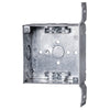 Morris Products M218W 4" x 4" x 2-1/8" Welded Metal Box With Concentric 1/2" & 3/4" Knockouts, MC Clamp, and Side Bracket