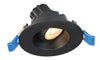3 Inch Round Regressed Gimbal LED Downlight - 7.5 Watt - 5000 Kelvin - Black Trim - 38 Degree Beam Spread - 650 Lumen - Type IC Air-Tight Wet ES CRI 90+