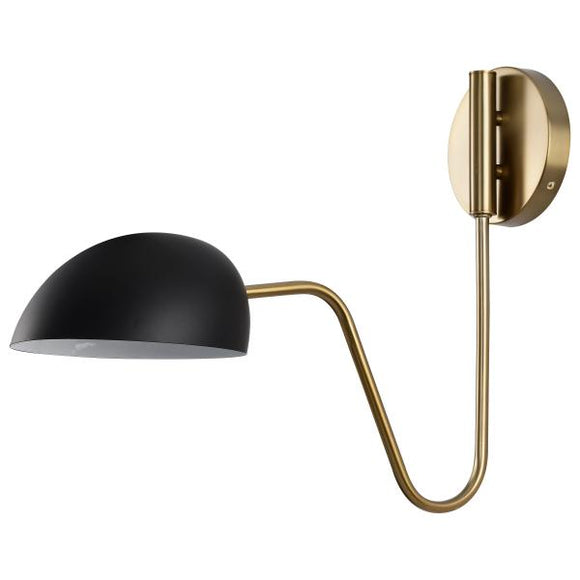 Satco 60/7391 Trilby - 1 Light - Wall Sconce - Matte Black with Burnished Brass