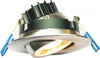 3 Inch Round Eyeball Gimbal LED Downlight - 7.5 Watt - 5000 Kelvin - Brushed Nickel Trim - 38 Degree Beam Spread - 650 Lumen - Type IC Air-Tight Wet ES CRI 90+