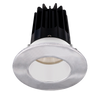 2 Inch Recessed LED Downlight - 8 Watt - 3000 Kelvin - 600 Lumen - White Reflector - Round Chrome Trim - 38 Degree Beam Angle - Type IC Damp - Air-Tight - Energy Star - T24 - CRI 90+