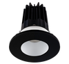 2 Inch Recessed LED Downlight - 8 Watt - 3000 Kelvin - 600 Lumen - Alzak Reflector - Round Black Trim - 38 Degree Beam Angle - Type IC Damp - Air-Tight - Energy Star - T24 - CRI 90+