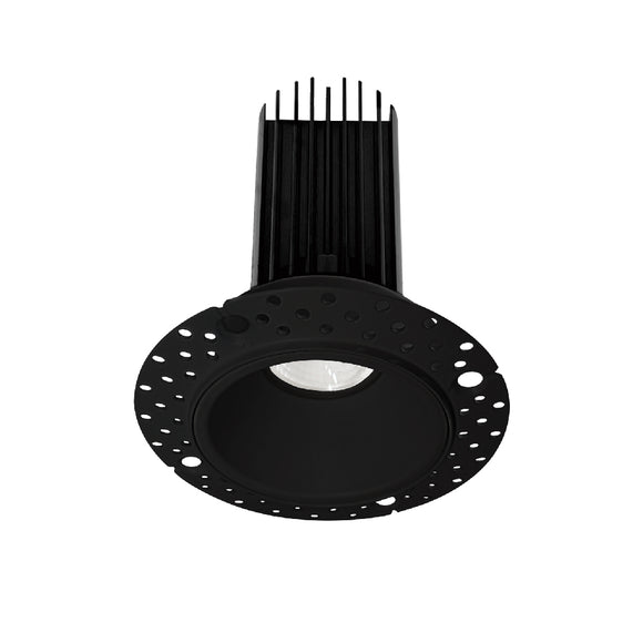 Lotus LED Lights LED-2-S15W-3018K-BK-T-24D - 2 Inch Round Recessed LED Downlight Designer Series 24 Deg.Beam Spread - 15 Watt - High Output - Dim to Warm - Invisible Trim