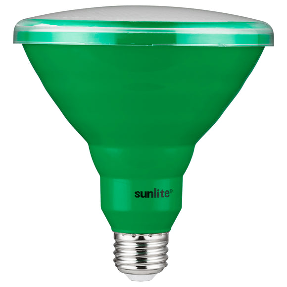Sunlite 81478 LED PAR38 Colored Recessed Light Bulb - 15 watt (75W Equivalent) - Medium (E26) Base - Floodlight - ETL Listed - Green - 1 Pack