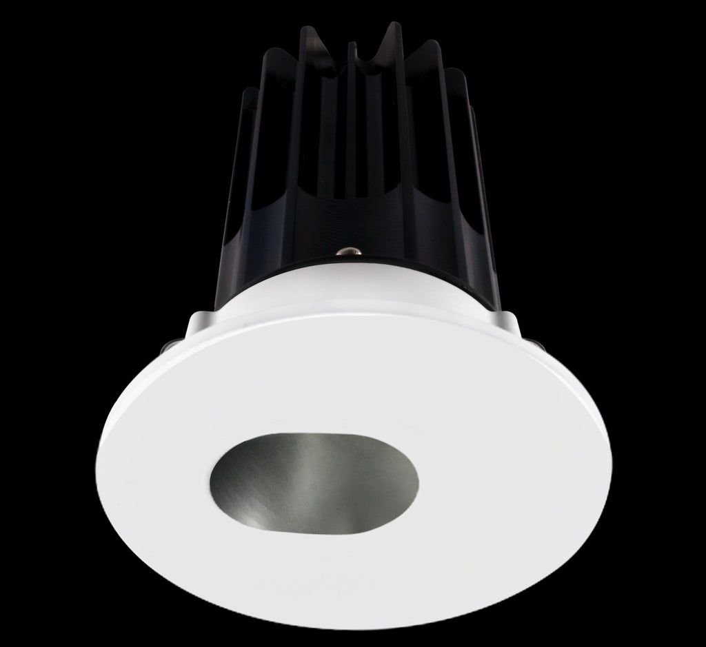 Lotus LED 2 Inch Round Recessed LED 15 Watt High Output Designer Series - 3000 Kelvin - 24 Degree Beam Spread - Chrome Reflector - Slot Aperture Trim