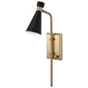 Satco 60/7395 Prospect - 1 Light - Wall Sconce - Matte Black with Burnished Brass