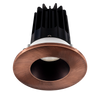2 Inch Recessed LED Downlight - 8 Watt - 3000 Kelvin - 600 Lumen - Bronze Reflector - Round Copper Trim - 38 Degree Beam Angle - Type IC Damp - Air-Tight - Energy Star - T24 - CRI 90+