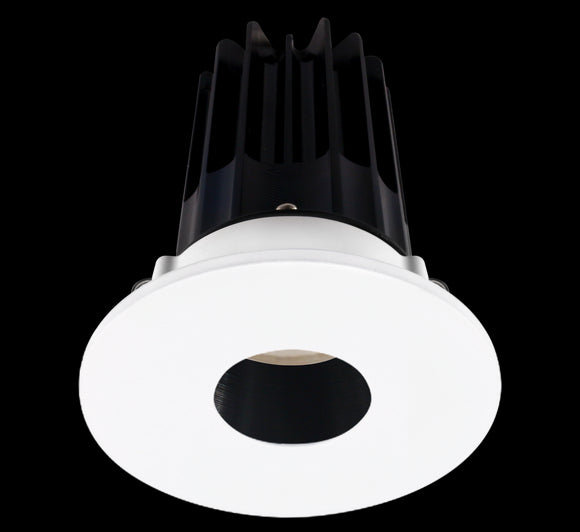 2 Inch Recessed LED Downlight - 8 Watt - 3000 Kelvin - 600 Lumen - Black Reflector - Round Pinhole Trim - 38 Degree Beam Angle - Type IC Damp - Air-Tight - Energy Star - T24 - CRI 90+