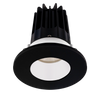 2 Inch Recessed LED Downlight - 8 Watt - 4000 Kelvin - 620 Lumen - White Reflector - Round Black Trim - 38 Degree Beam Angle - Type IC Damp - Air-Tight - Energy Star - T24 - CRI 90+