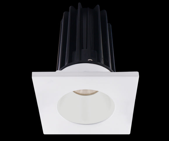 Lotus LED-2-S15W-3018K-2RRWH-2STWH-24D 2 Inch Square Recessed LED Downlight Designer Series 15 Watt - High Output - 3000-1800 Kelvin - Dim to Warm - 24 Degree Beam Spread - White Reflector - White Trim