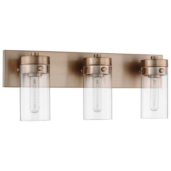 Satco 60/7533 Intersection - 3 Light - Vanity - Burnished Brass with Clear Glass