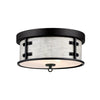 Westinghouse 6126100 13 in. Callowhill 2 Light Flush, Matte Black and Antique Ash Finish