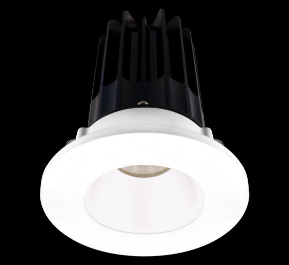 2 Inch Recessed LED Downlight - 8 Watt - 3000 Kelvin - 600 Lumen - White Reflector - Round Chrome Trim - 24 Degree Beam Angle - Type IC Damp - Air-Tight - Energy Star - T24 - CRI 90+