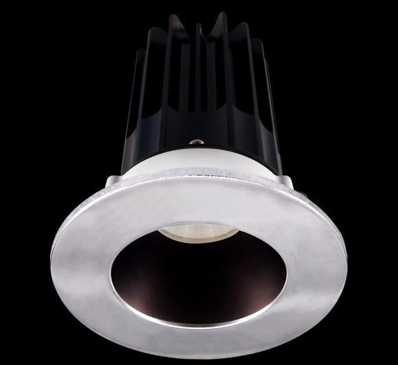 2 Inch Recessed LED Downlight - 8 Watt - 4000 Kelvin - 620 Lumen - Bronze Reflector - Round Chrome Trim - 24 Degree Beam Angle - Type IC Damp - Air-Tight - Energy Star - T24 - CRI 90+