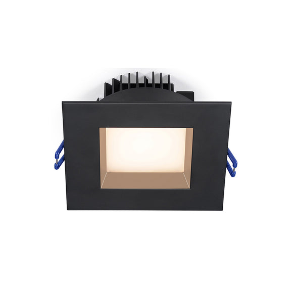 Lotus LED Lights LL4SR-3018K-BK - 4 Inch Square Regressed Plenum Rated LED Downlight - 14.5 Watt - Dim to Warm - Black Trim