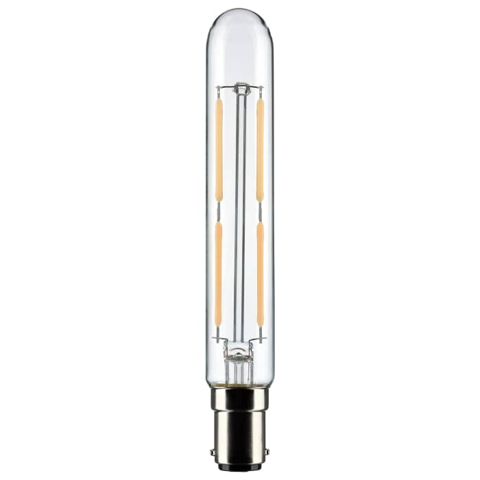SATCO S21861 clear tubular LED filament bulb with bayonet base