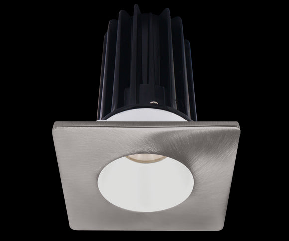 Lotus LED-2-S15W-3018K-2RRWH-2STBN 2 Inch Square Recessed LED Downlight Designer Series 15 Watt - High Output - 3000-1800 Kelvin - Dim to Warm - White Reflector - Brushed Nickel Trim