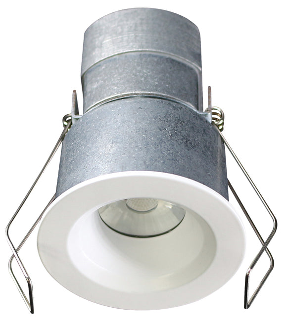 2 Inch Mini Recessed LED 24V AC/DC 6 Watt -3000 Kelvin - 480 Lumen - 38 Degre Beam Angle - Round White Trim - Type IC Air Tight Damp CRI 90+