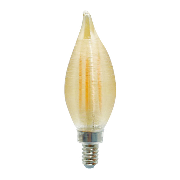 Bulbrite 776591 4 Watt C11 LED Filament - 2100K - E12 Base - 120V - Dimmable - Amber Finish