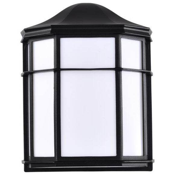 Satco 62/1397 LED Cage Lantern Fixture - Black Finish with White Linen Acrylic