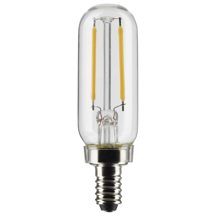 SATCO S21858 clear T6 LED filament bulb with E12 candelabra base