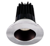 2 Inch Recessed LED Downlight - 8 Watt - 4000 Kelvin - 620 Lumen - Bronze Reflector - Round Chrome Trim - 38 Degree Beam Angle - Type IC Damp - Air-Tight - Energy Star - T24 - CRI 90+