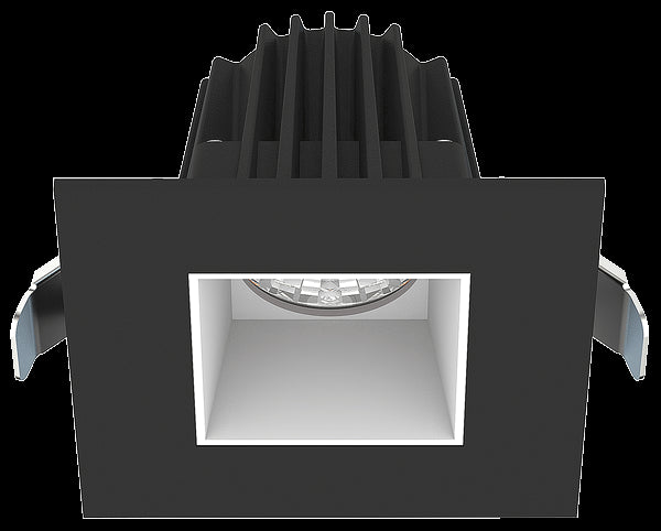 Lotus LED Lights JXL-COB02-S08W-CCT-BK-2RR-SM-WH - 2 Inch Square Recessed Economy LED Downlight - 8 Watt - 5CCT - Black Trim