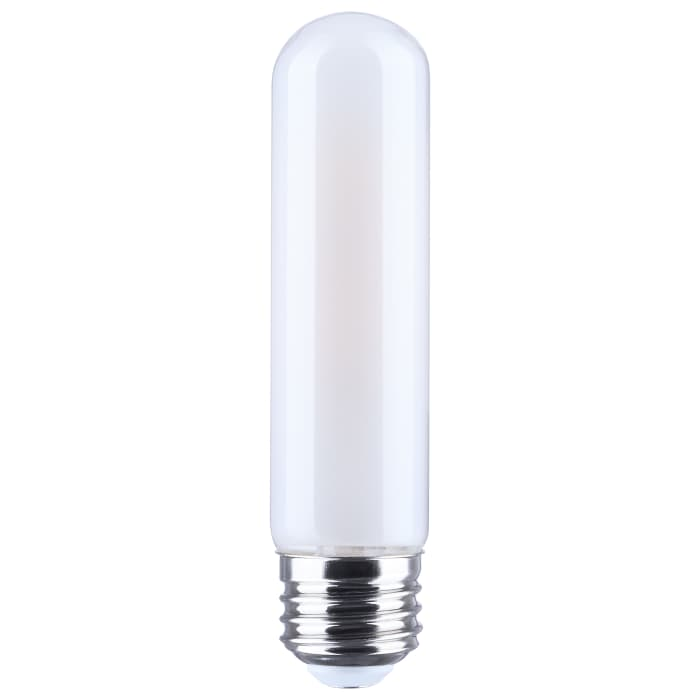 SATCO S21348R1 frosted T10 LED bulb, front view