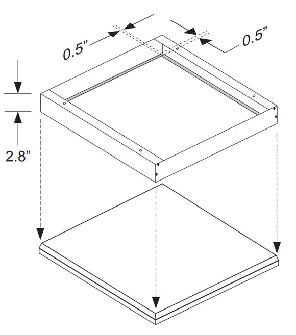 Trace-Lite LPX-24-SMK - 2 X 4 ft LED Flat Panel Surface Mount Kit - Power Switchable - Color Selectable - 120-277VAC