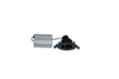 2 Inch Round Regressed Gimbal LED Downlight - High Output -5.5 Watt - 3000 Kelvin - Black Trim - 24 Degree Beam Spread - 490 Lumen - Type IC Wet Air-Tight ES CRI 90+