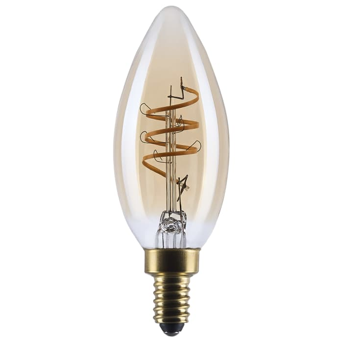 Satco S14219 clear amber C11 spiral filament LED bulb