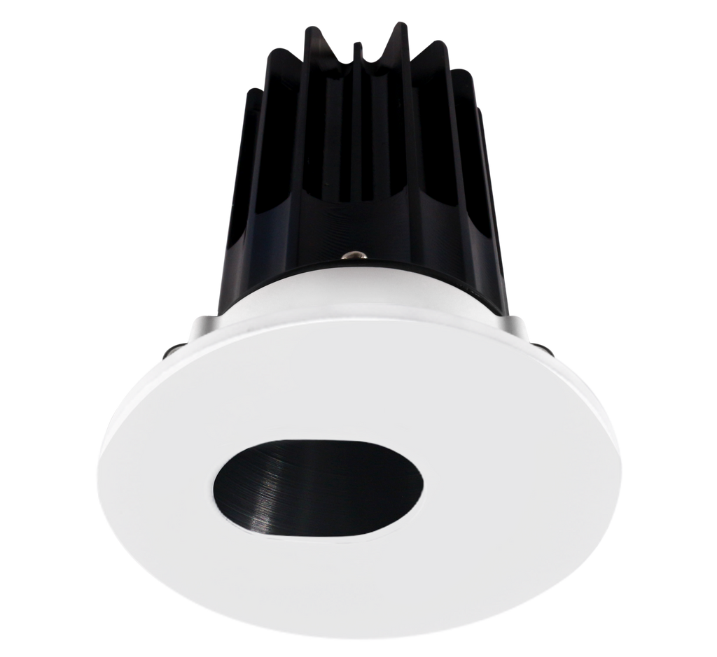 2 Inch Recessed LED Downlight - 8 Watt - 3000 Kelvin - 600 Lumen - Black Reflector - Round Slot Aperture Trim - 38 Degree Beam Angle - Type IC Damp - Air-Tight - Energy Star - T24 - CRI 90+