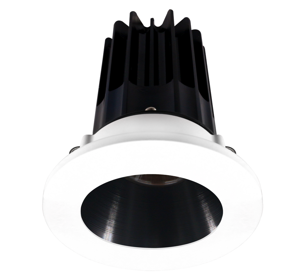 2 Inch Recessed LED Downlight - 8 Watt - 2700 Kelvin - 580 Lumen - Black Reflector - Round Chrome Trim - 38 Degree Beam Angle - Type IC Damp - Air-Tight - Energy Star - T24 - CRI 90+