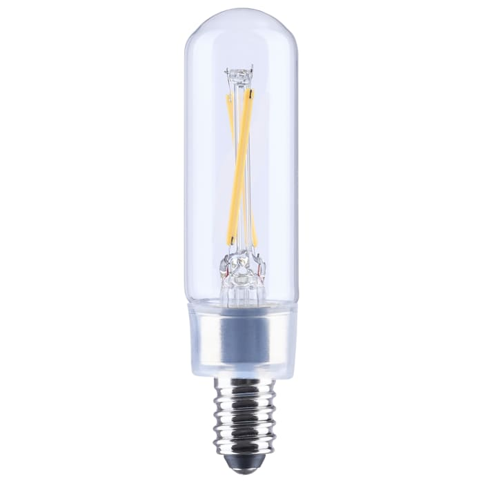SATCO S21340 clear T6 LED filament bulb, front view