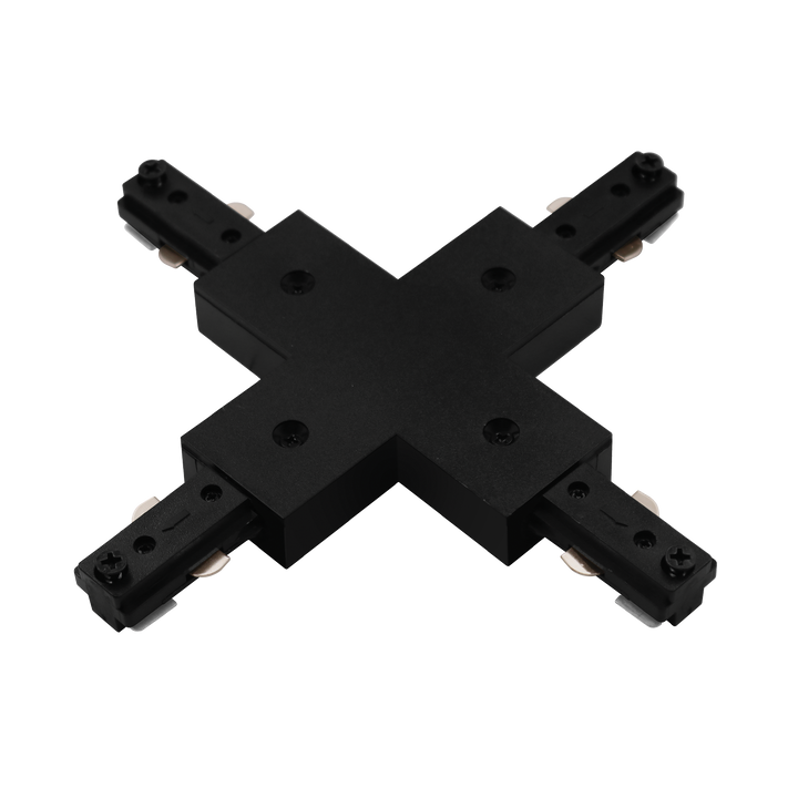 Luxrite LR43842 TrackRite - H-Track X-Connector - Black Finish