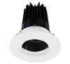 2 Inch Recessed LED Downlight - 8 Watt - 3000 Kelvin - 600 Lumen - Black Reflector - Round Wall Wash Trim - 38 Degree Beam Angle - Type IC Damp - Air-Tight - Energy Star - T24 - CRI 90+