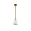 Satco 60/7409 Dover - 1 Light - Small Pendant - White with Vintage Brass