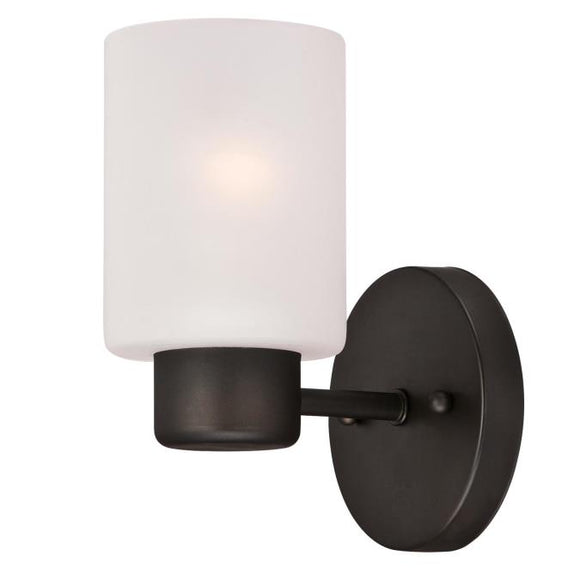 Westinghouse 6354000 One Light Wall Fixture, Oil Rubbed Bronze Finish, Frosted Glass