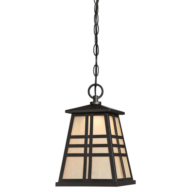Westinghouse 6339800 One Light LED Pendant, Oil Rubbed Bronze Finish, Amber Frosted Seeded Glass