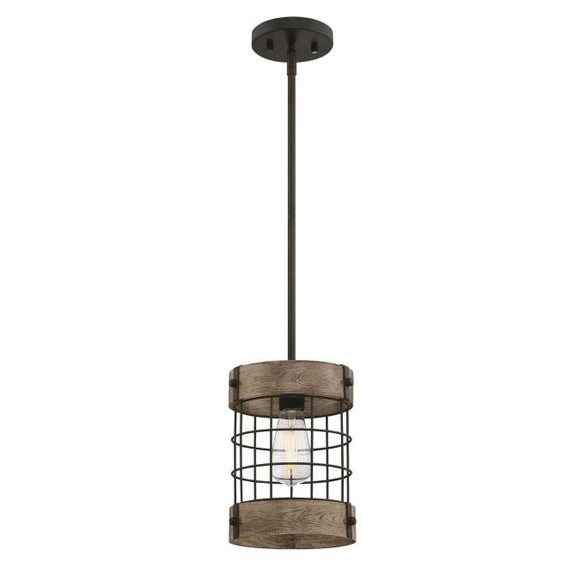 Westinghouse 6118000 Langston Pendant, Oil Rubbed Bronze Finish with Vintage Pine Accents