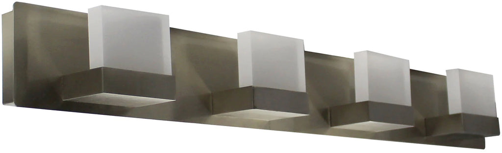 Luxrite LR32155 4 Head LED Vanity Bathroom Light - Brushed Satin Nickel Finish