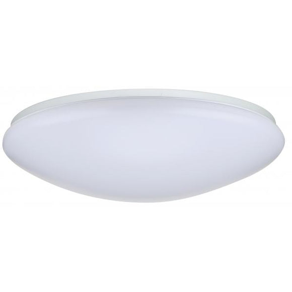 Satco 62/1219 19 inch - Flush Mounted LED Fixture - CCT Selectable - Round - White Acrylic - with Sensor