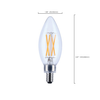 SATCO S21275 B11 LED Filament Bulb, 5.5W, 3500K, E12, Clear, Dimmable