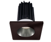 2 Inch Recessed LED Downlight - 8 Watt - 3000 Kelvin - 600 Lumen - Chrome Reflector - Square Bronze Trim - 38 Degree Beam Angle - Type IC Damp - Air-Tight - Energy Star - T24 - CRI 90+