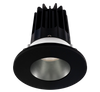 2 Inch Recessed LED Downlight - 8 Watt - 3000 Kelvin - 600 Lumen - Chrome Reflector - Round Black Trim - 38 Degree Beam Angle - Type IC Damp - Air-Tight - Energy Star - T24 - CRI 90+