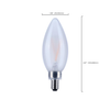 SATCO S21279 B11 LED Filament Bulb, 5.5W, 3000K, E12, Frost, Dimmable