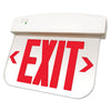 Exitronix QXEDGP-D-RM-WB-WH - LED Thermoplastic Edgelit Exit - Double-Face - Universal Mounting - NiCad - Red Letters/Mirror Panel