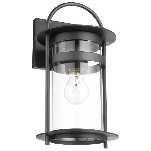 Satco 60/7641 Bracer - 1 Light - Medium Wall Lantern - Matte Black Finish with Clear Glass